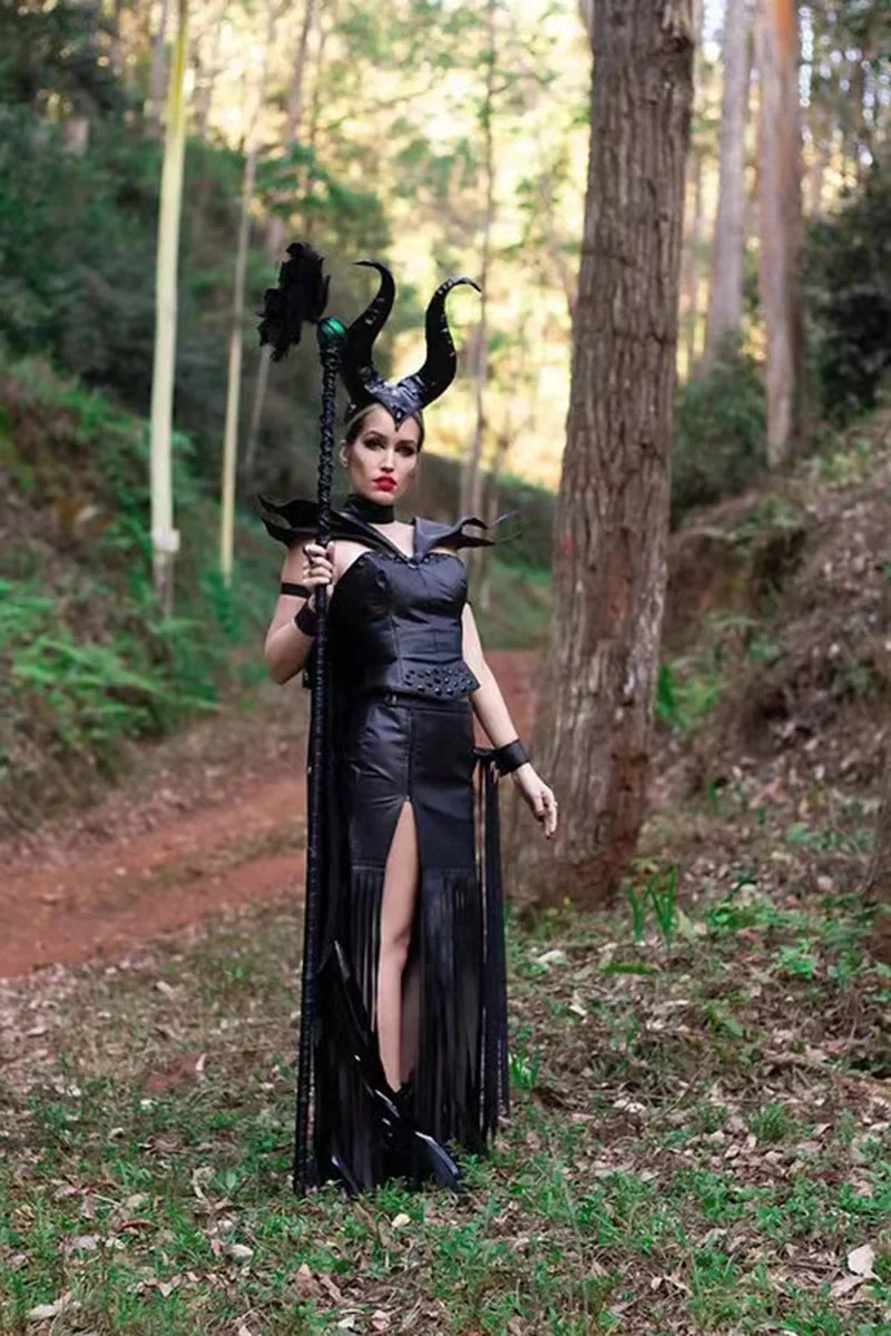 Maleficent Evil Witch Queen Dark Devil Vampire Halloween Role Play Attire