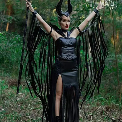 Maleficent Evil Witch Queen Dark Devil Vampire Halloween Role Play Attire