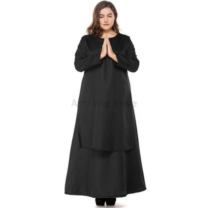 Plus Size Nun Robe Religious Priest Sister Cosplay Party Costume