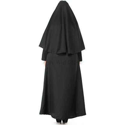 Plus Size Nun Robe Religious Priest Sister Cosplay Party Costume