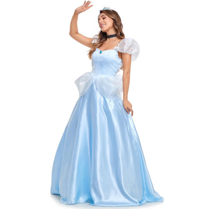 Women Halloween Cinderella Princess Fairy Tales Sexy Goddess Cosplay Long Outfit Attire