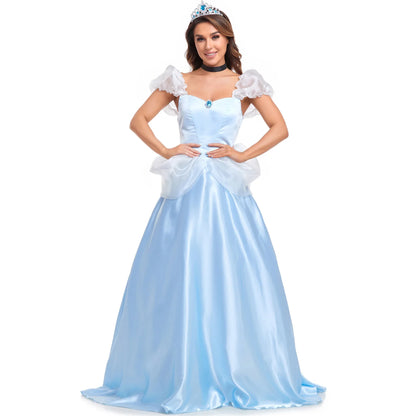 Women Halloween Cinderella Princess Fairy Tales Sexy Goddess Cosplay Long Outfit Attire