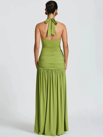 Halter Bodysuit & Maxi Skirt Two Piece Set
