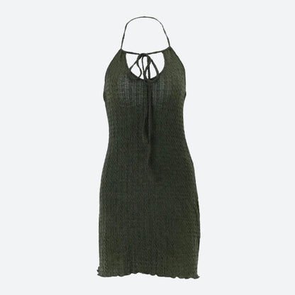 Halter Neck Knitted Mini Dress
