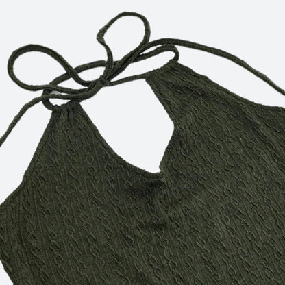 Halter Neck Knitted Mini Dress