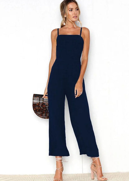 JuliaFashion - Summer Spaghetti Strap Long Pants Women's Overalls Jumpsuits