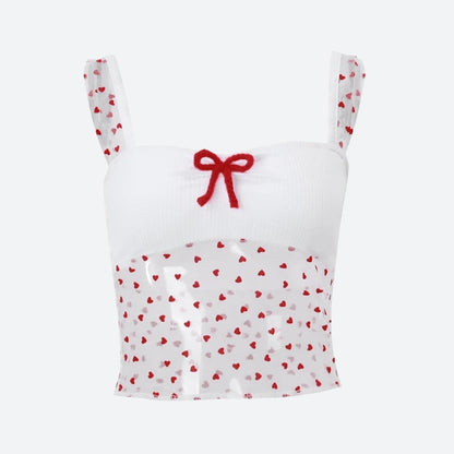 Heart Knitted Sheer Crop Top