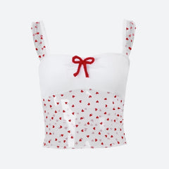 Heart Knitted Sheer Crop Top