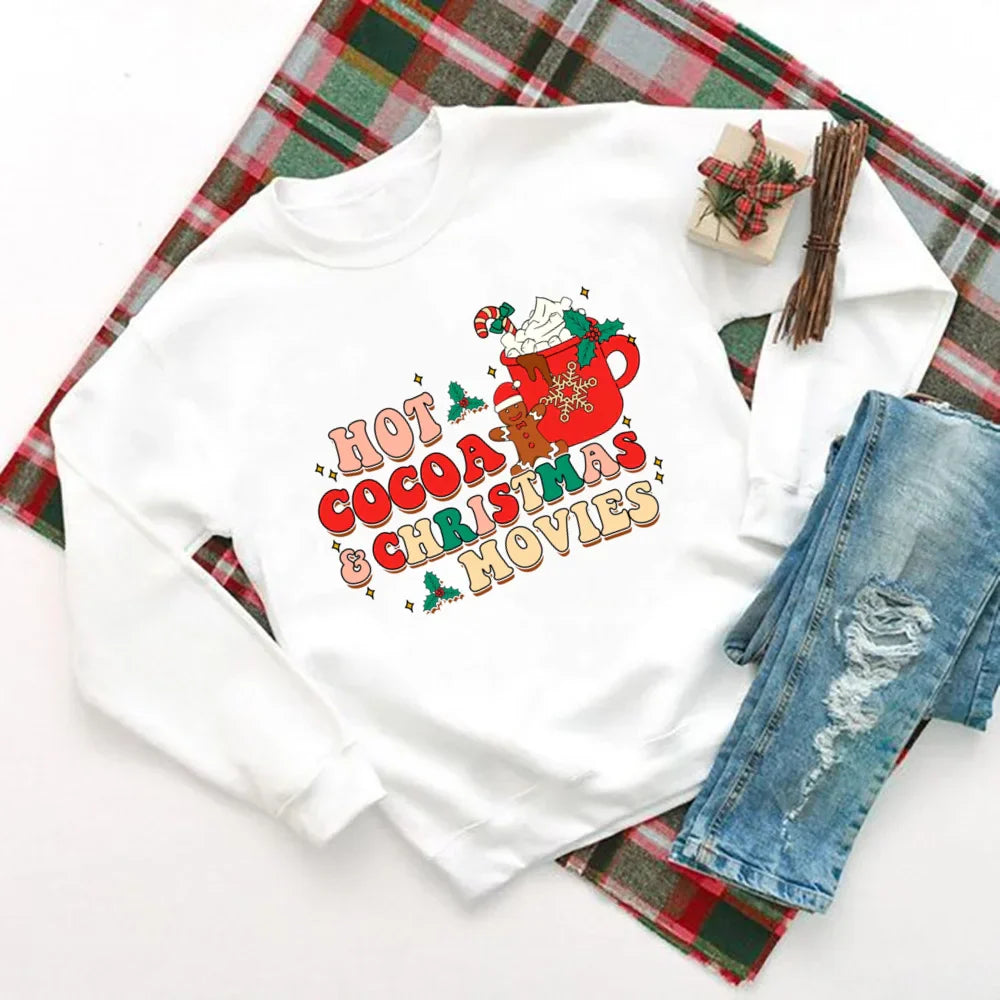 Delicious Hot Cocoa Chocolates Cake Printed Christmas Hoodie White 6 / S Hoodies-L