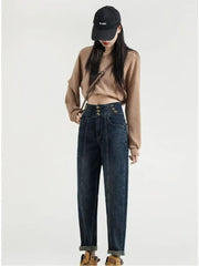 Versatile Light Color Thickened New Long Straight Art Natural Waist Fashion Jean