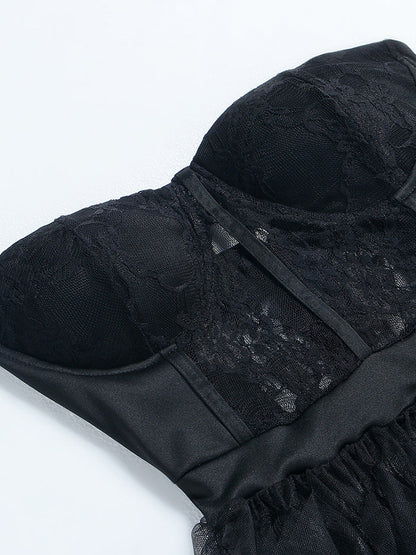 Lace Slip Graceful Mini Dress Dresses