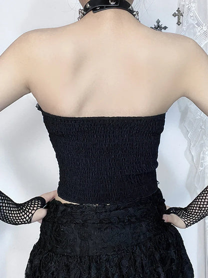 Gothic Sexy Harajuku Strapless Girl Grunge Crop Top