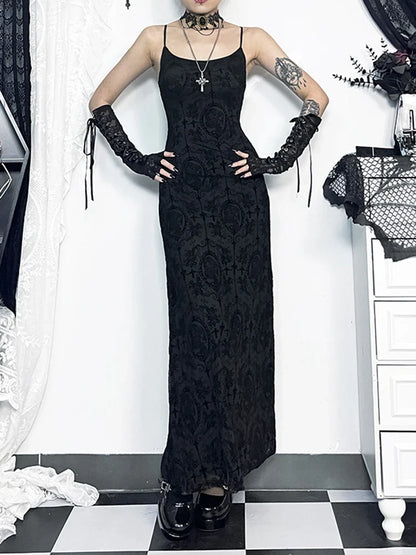 Velvet Bodycon Cami Vintage Spaghetti Party Club Sleeveless Camisole Strap Maxi Dress