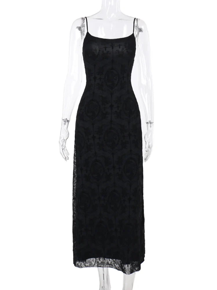 Velvet Bodycon Cami Vintage Spaghetti Party Club Sleeveless Camisole Strap Maxi Dress