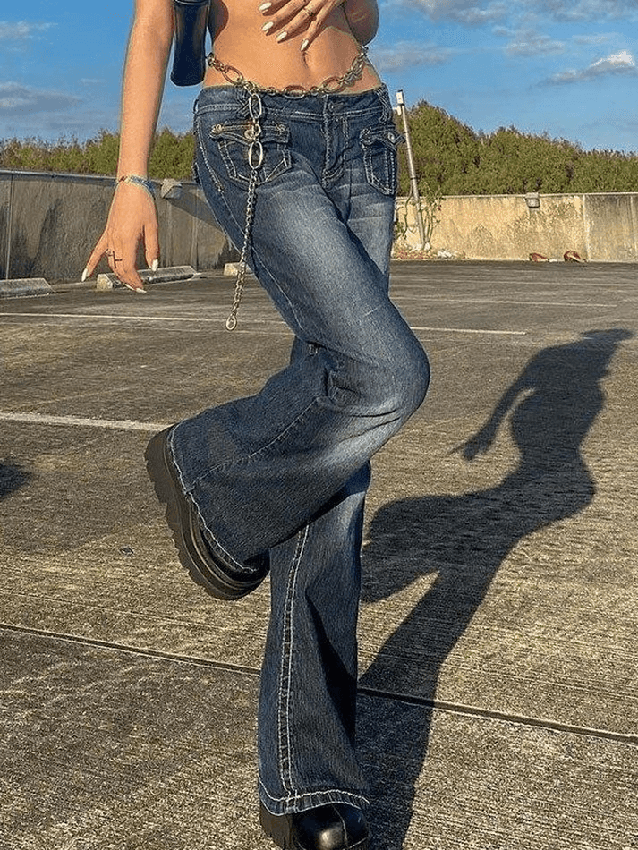 Low Rise Vintage Cargo Jeans
