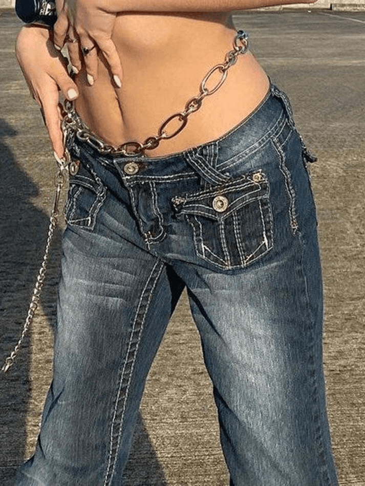 Low Rise Vintage Cargo Jeans