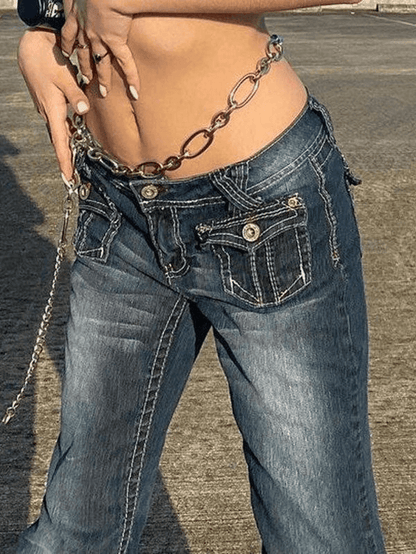 Low Rise Vintage Cargo Jeans