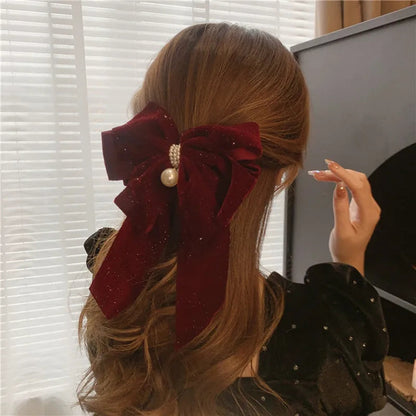 Velvet Bow-Knot Christmas Hair Accessory - Large Size Accessories-L
