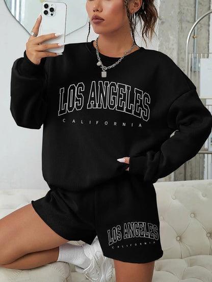 Woman California West Coast Print Long Sleeves Sporty Rich Hoody