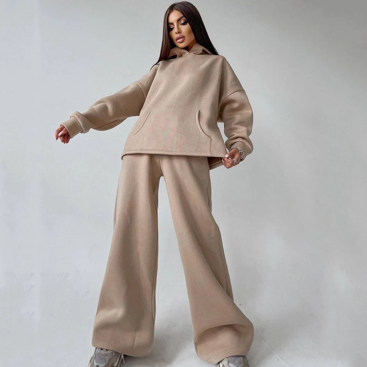Korean Solid Color Loose Fashion Tracksuit Hoodie