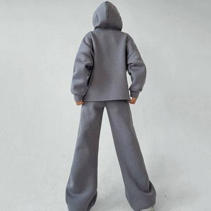 Korean Solid Color Loose Fashion Tracksuit Hoodie
