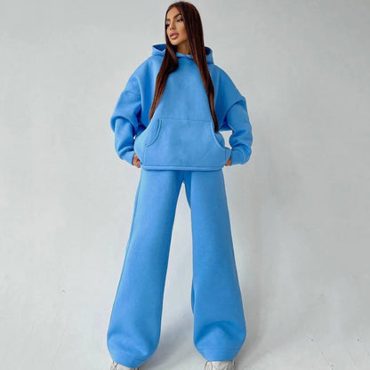 Korean Solid Color Loose Fashion Tracksuit Hoodie