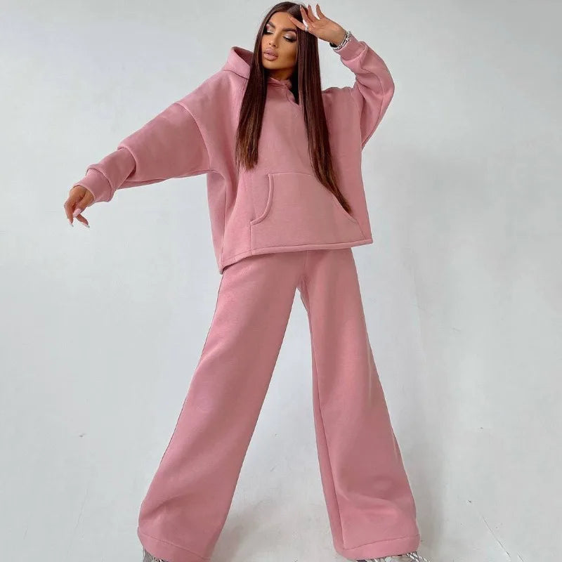 Korean Solid Color Loose Fashion Tracksuit Hoodie