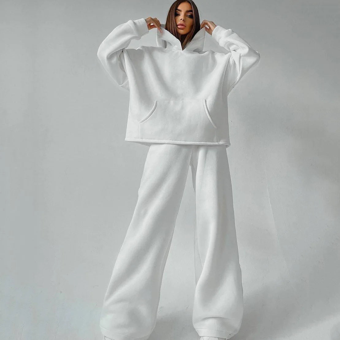 Korean Solid Color Loose Fashion Tracksuit Hoodie