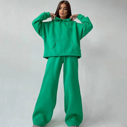 Korean Solid Color Loose Fashion Tracksuit Hoodie