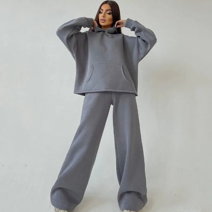 Korean Solid Color Loose Fashion Tracksuit Hoodie