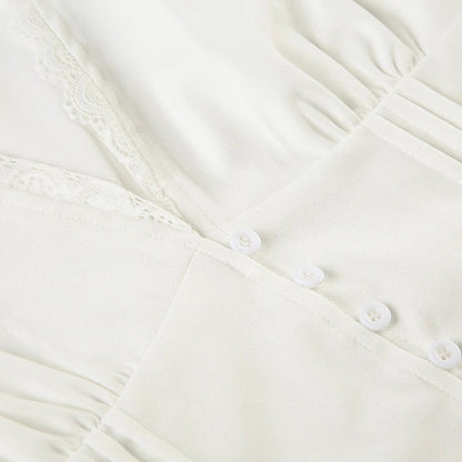 Lace Trim Button Up Shirt