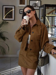 Retro Stylish Chic Solid Color Short Suede Unique Elegant Jacket