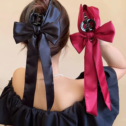 Black Festival Fashion French Ribbon Party Christmas Hair Accessory Accessories-L