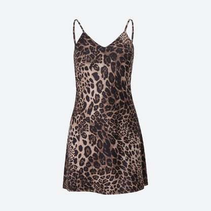 Leopard Backless Mini Dress