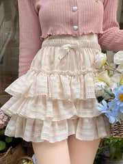 Elastic Waist Lace Skirt skirts-250223