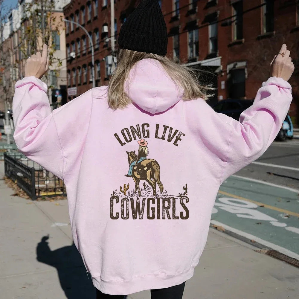 Vintage Trendy Western Desert Cowgirl Hoodie