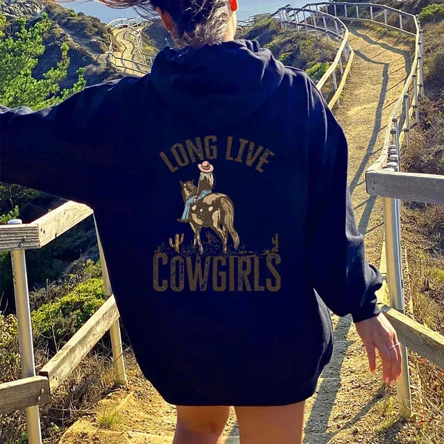 Vintage Trendy Western Desert Cowgirl Hoodie