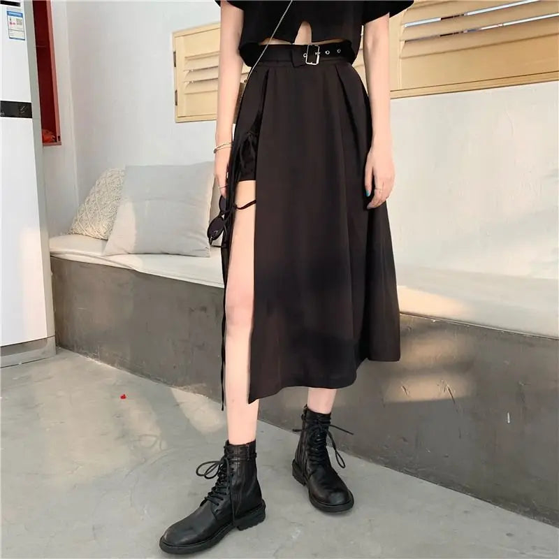 Long Solid Simple All Match High Waist Casual Comfortable Skirt