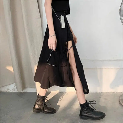 Long Solid Simple All Match High Waist Casual Comfortable Skirt
