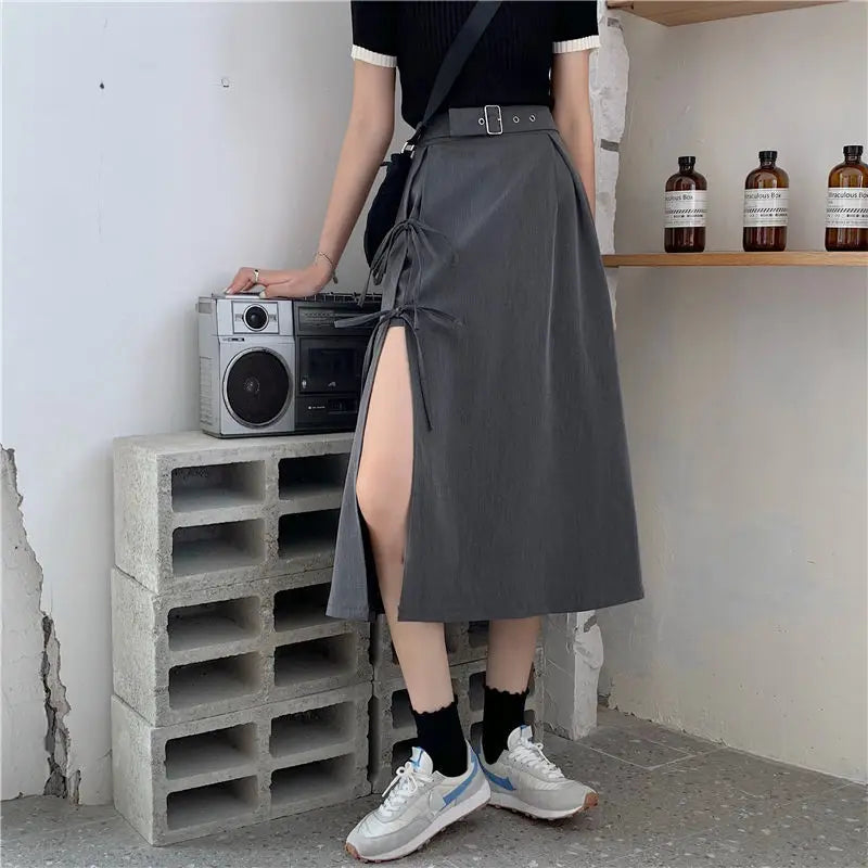 Long Solid Simple All Match High Waist Casual Comfortable Skirt