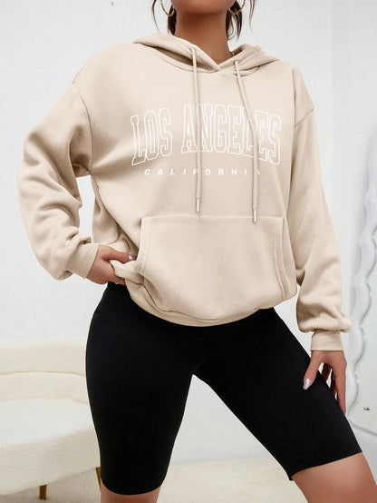 Los Angeles Art Letter Design Women Streetwear American Style Hoody