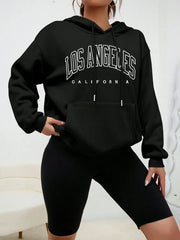 Los Angeles Art Letter Design Women Streetwear American Style Hoody