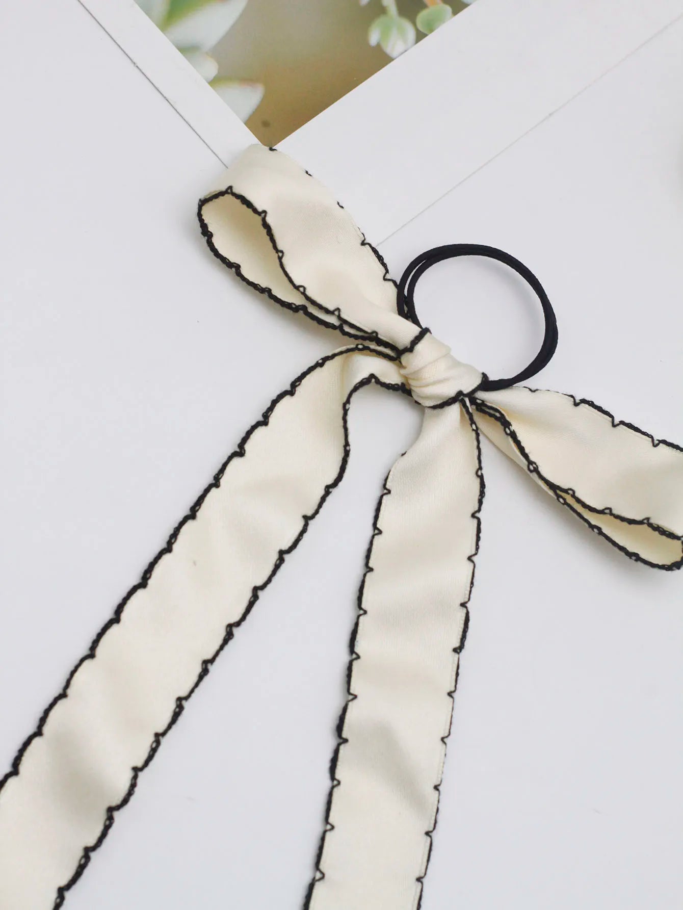Long Tassel Streamer Elastic Ribbon Bowknot Hair Accessory For Christmas Accessories-L
