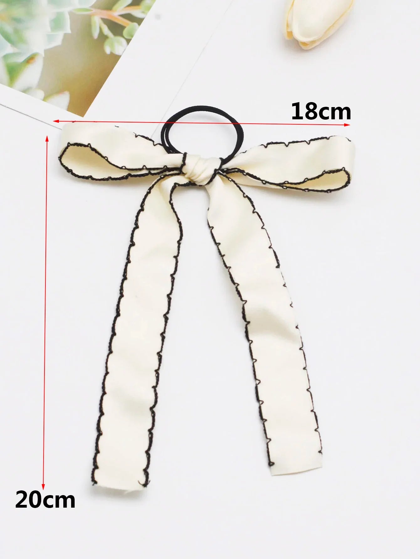 Long Tassel Streamer Elastic Ribbon Bowknot Hair Accessory For Christmas Accessories-L