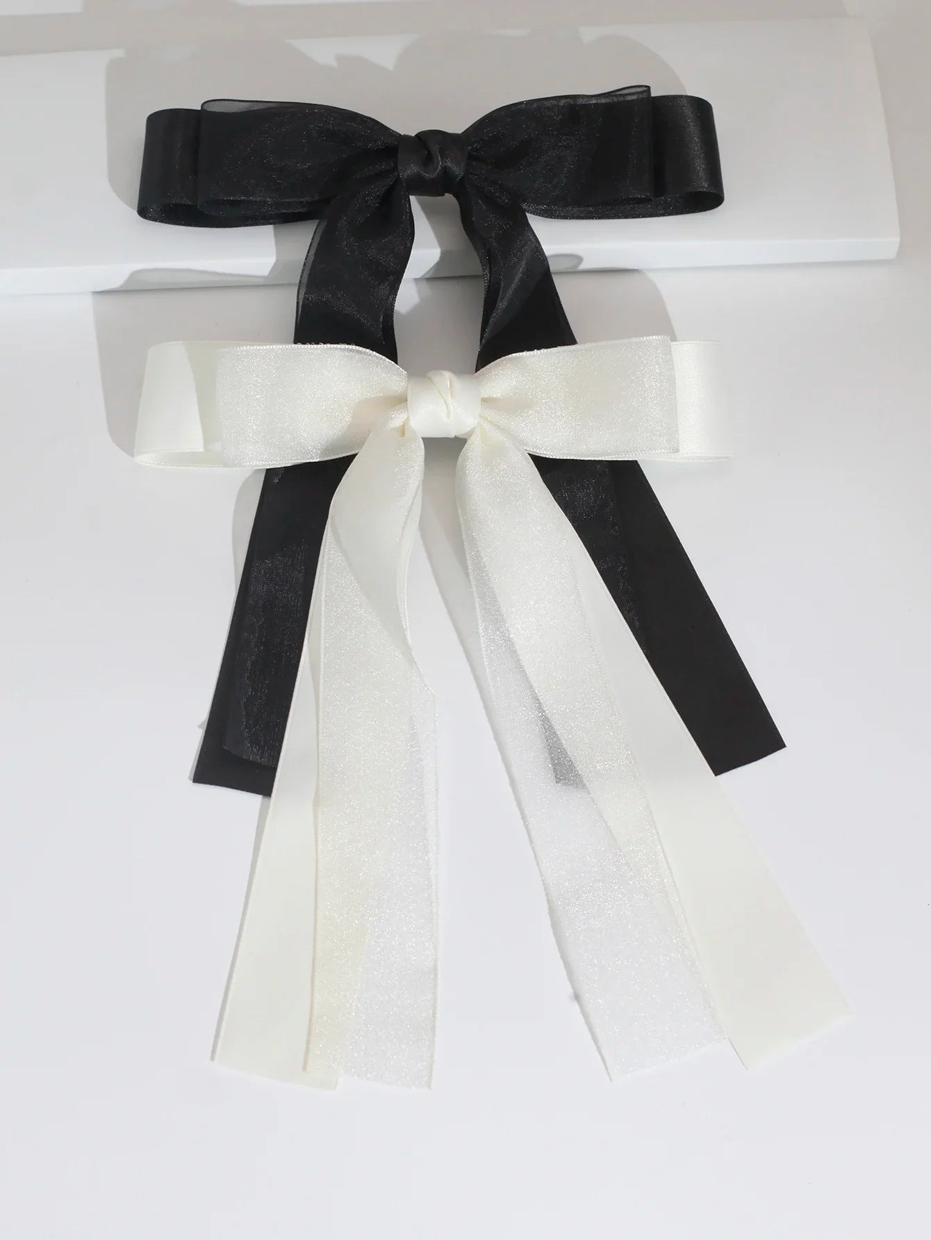 Mesh Ribbon Back Head Top Clip - Retro Christmas Hair Accessory Accessories-L