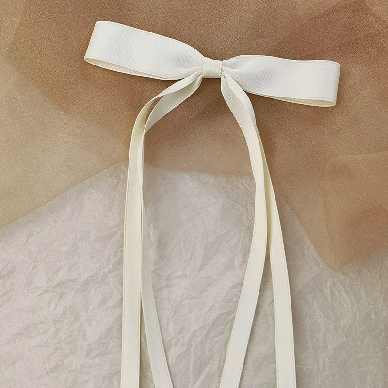 Sweet Solid Color Head Bow Headdress - Christmas Hair Accessory White Accessories-L