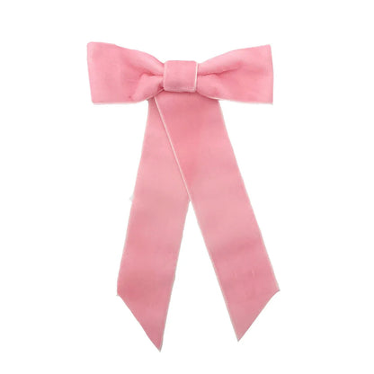 Velvet Ribbon Top Clip - Christmas Hair Accessory For Women Pink Accessories-L