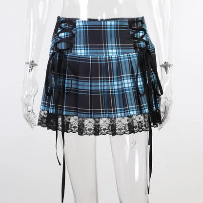 Mall Gothic Grunge Summer Mini Women Y2K Vintage Harajuku Streetwear High Waist Bandage Sexy Skirt