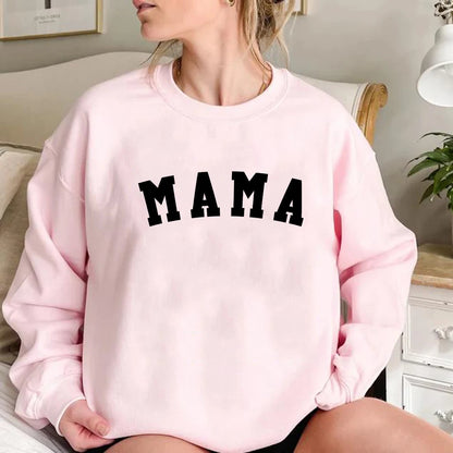 Mama Sweatshirt Mom Mother's Day Pregnancy Announcement Casual Tops Hoody