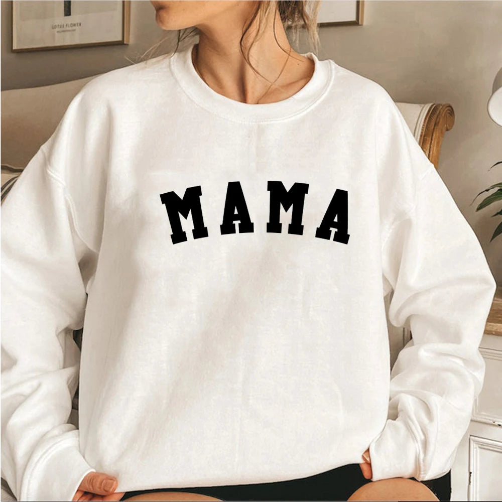 Mama Sweatshirt Mom Mother's Day Pregnancy Announcement Casual Tops Hoody